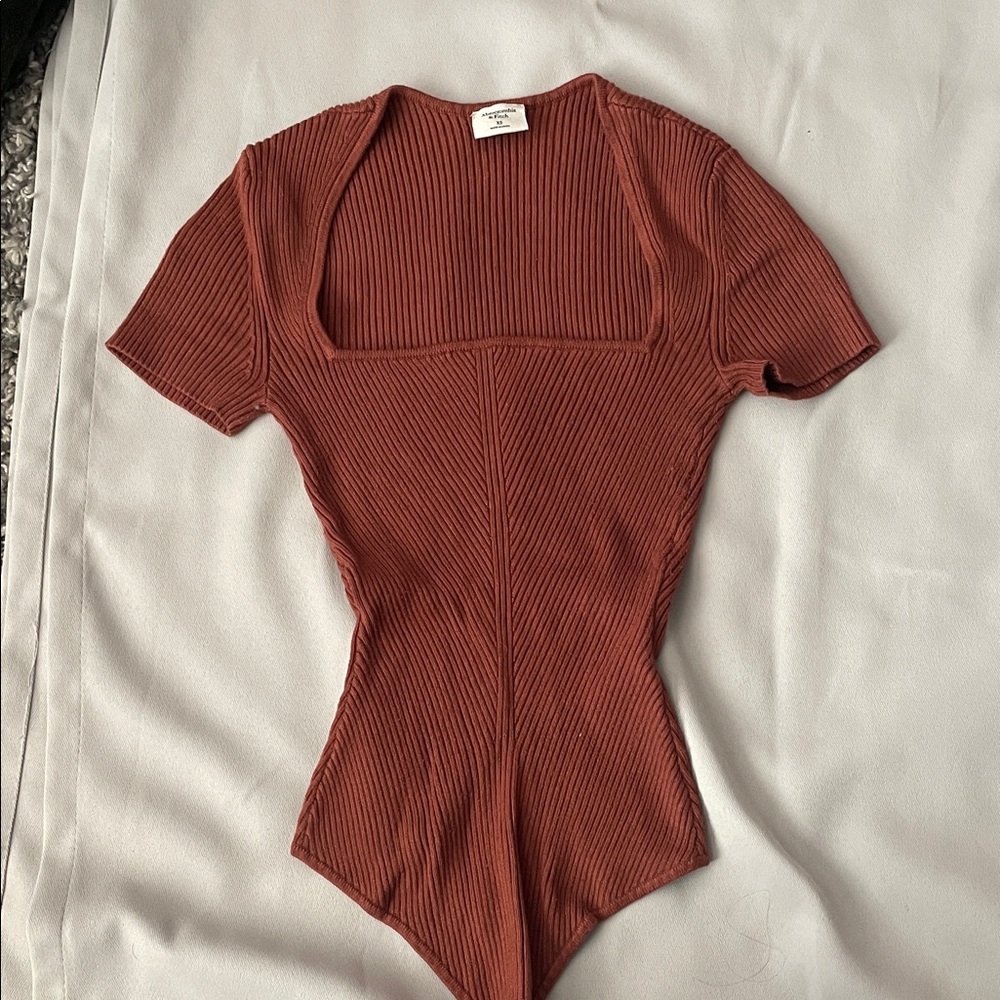 Abercrombie & Fitch Terracotta Ribbed Bodysuit excellent condition.